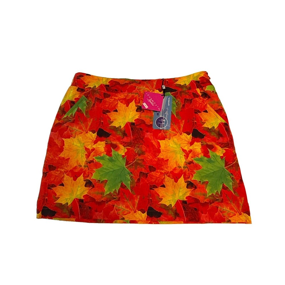 NWT Loudmouth Woman 8 Skort fall Leaf Autumn Foliage Zipper Pocket Golf Tennis